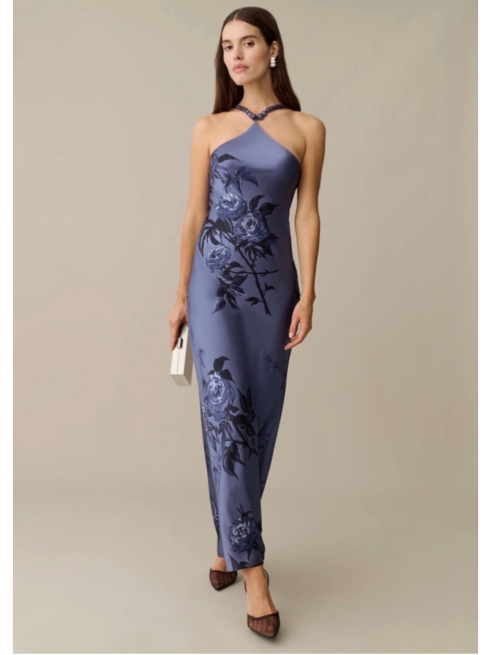 Women's O.p.t Floral Maxi Dress Size 4 Blue and Black - Picture 2 of 11